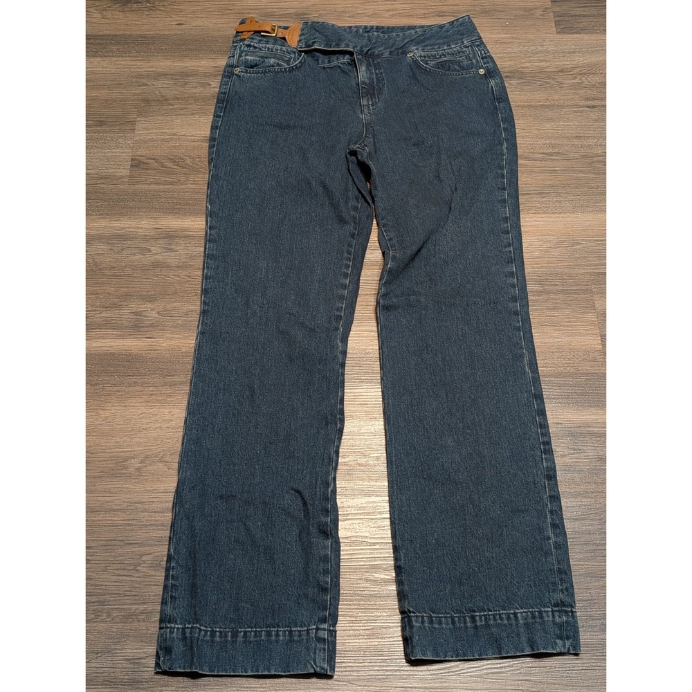 Lauren Ralph Lauren Jeans‎ Premium Dark Wash Straight Leg Jeans Leather Buckle 8